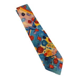 Vintage Diamond & Co Men's silk tie abstract multicolor One Size Made in USA